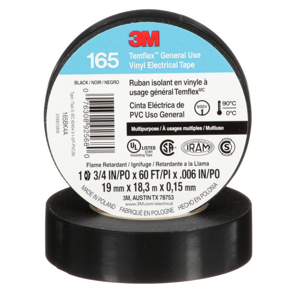 3M® Temflex® 1600 Vinyl Electrical Tape - Black 