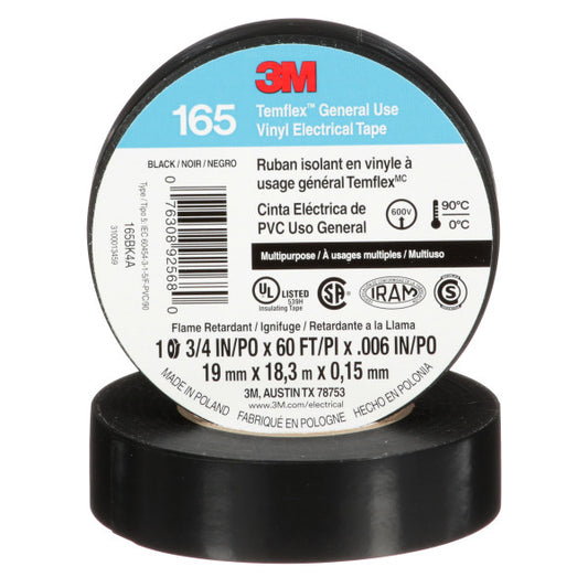 3M® Temflex® 1600 Vinyl Electrical Tape - Black 